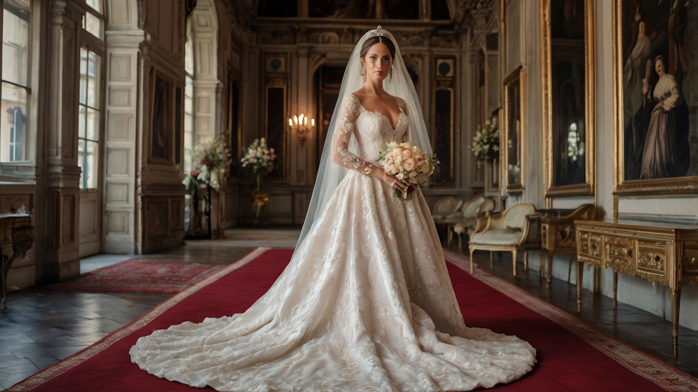 Royal style wedding dress